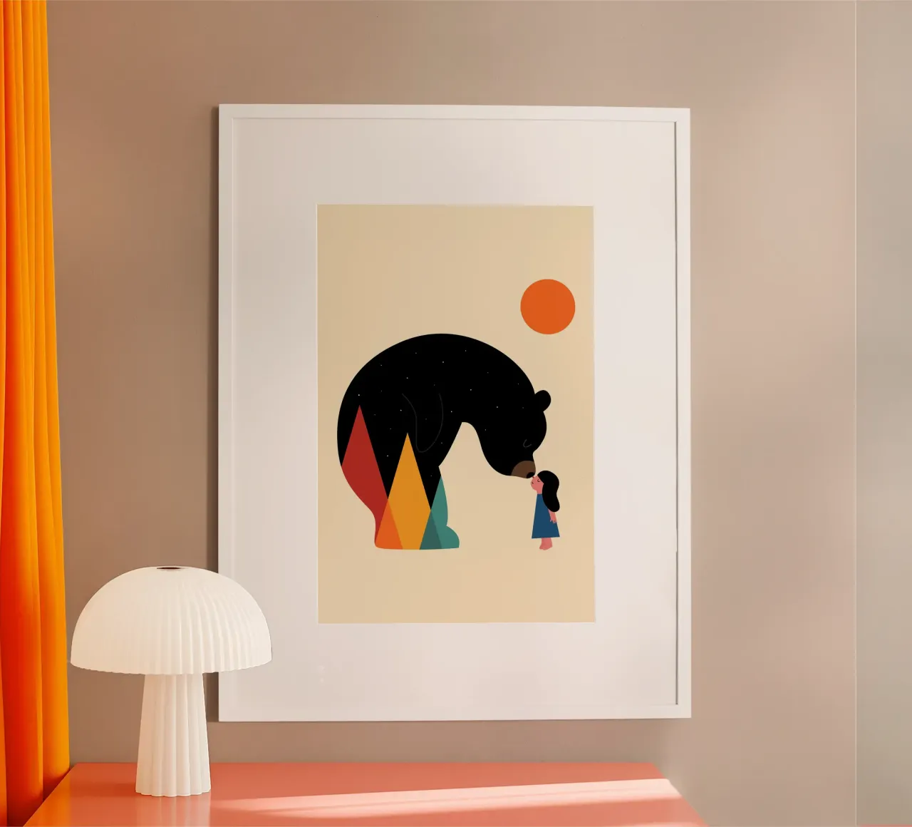 Da naso a naso poster con telaio in legno da Andy Westface