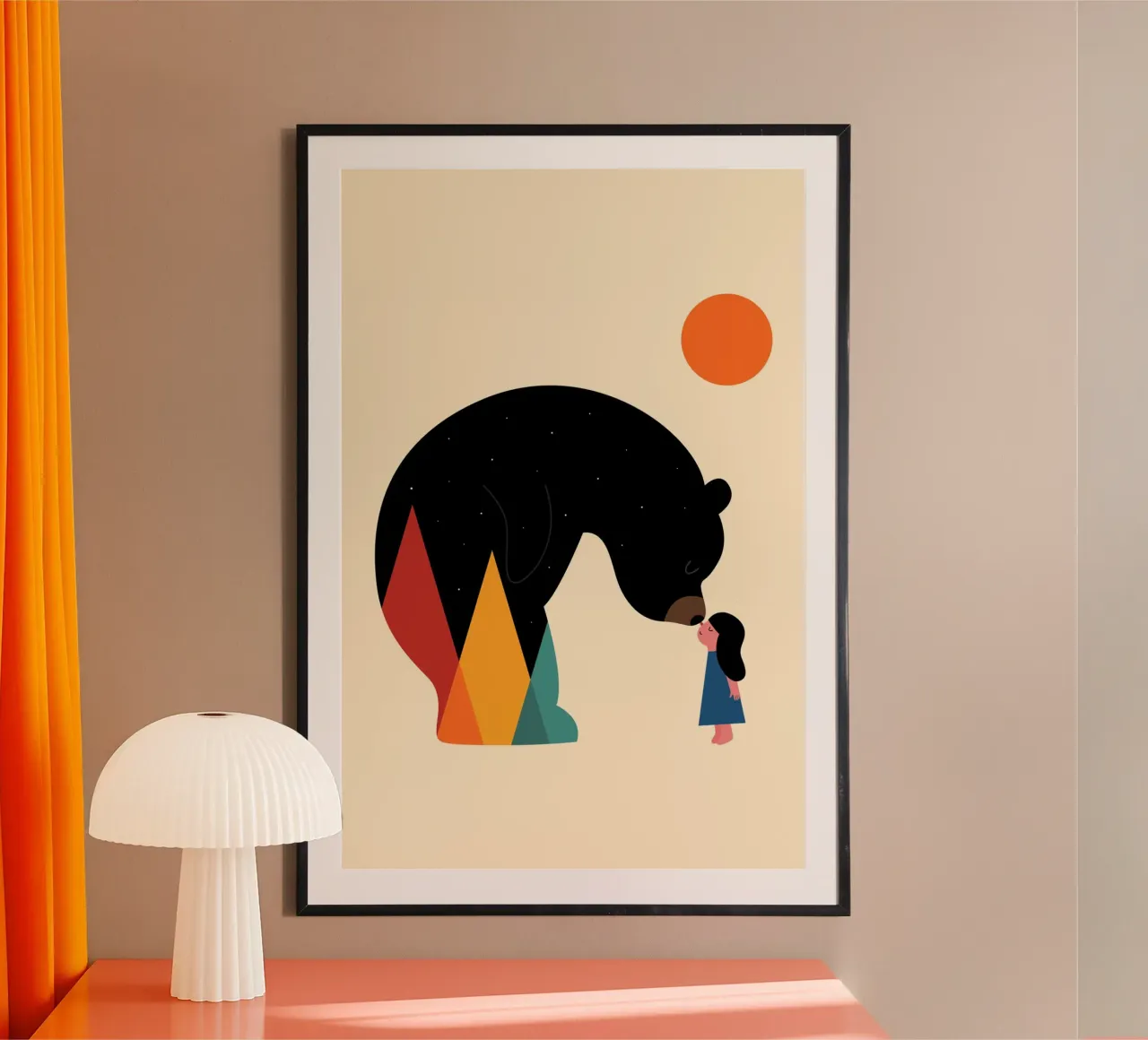 Da naso a naso poster con telaio in legno da Andy Westface