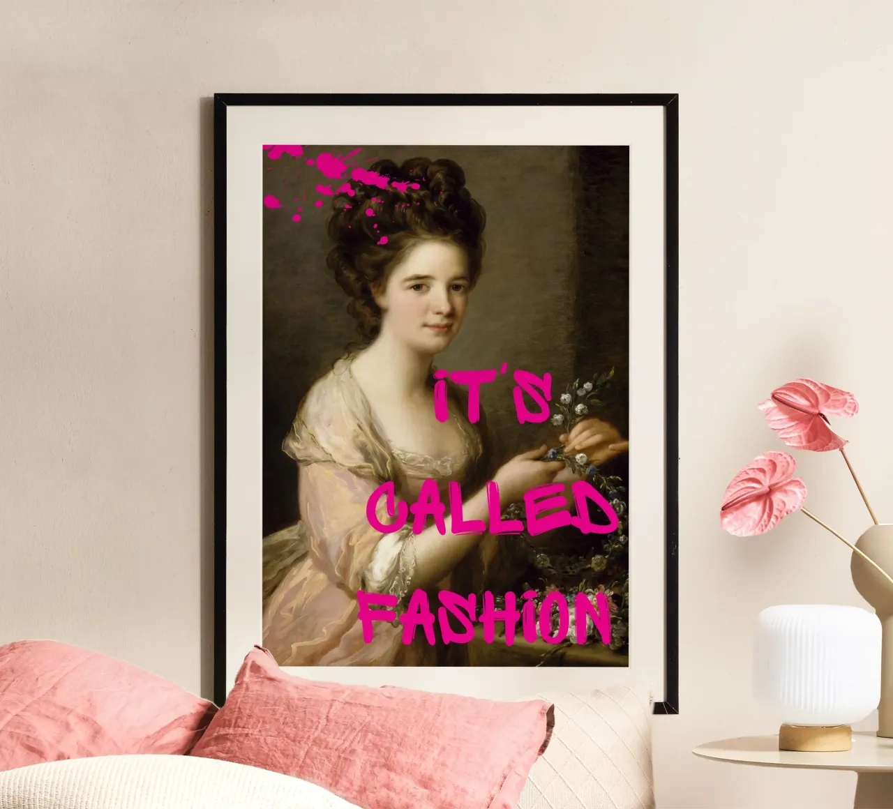 "Si chiama moda" - Kauffman, Pop Art, Trendy, Umoristico poster con telaio in legno da NorwesClub