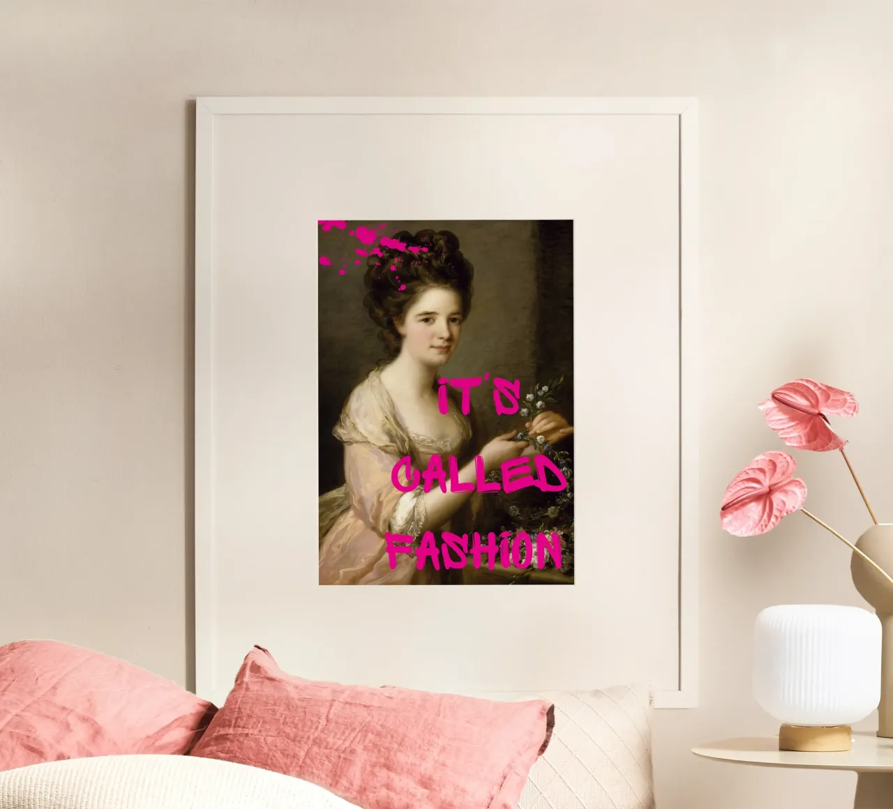 "Si chiama moda" - Kauffman, Pop Art, Trendy, Umoristico poster con telaio in legno da NorwesClub