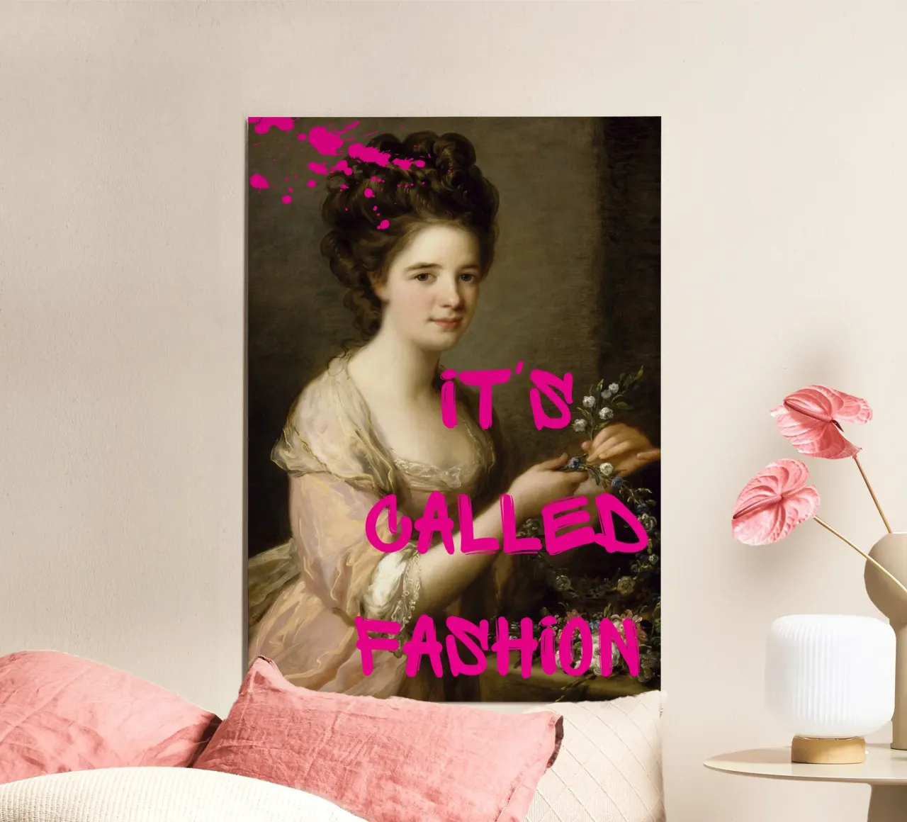 "Si chiama moda" - Kauffman, Pop Art, Trendy, Umoristico poster con telaio in legno da NorwesClub