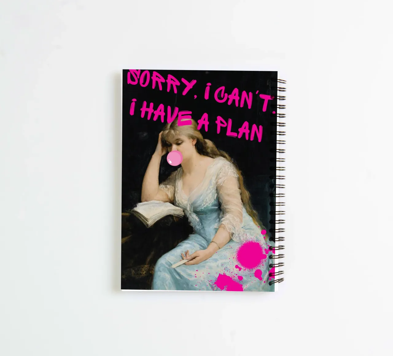 "Sorry, I've a Plan" - Bashkirtseff, Pop Art, Humorous, Tren spiral notebook by NorwesClub