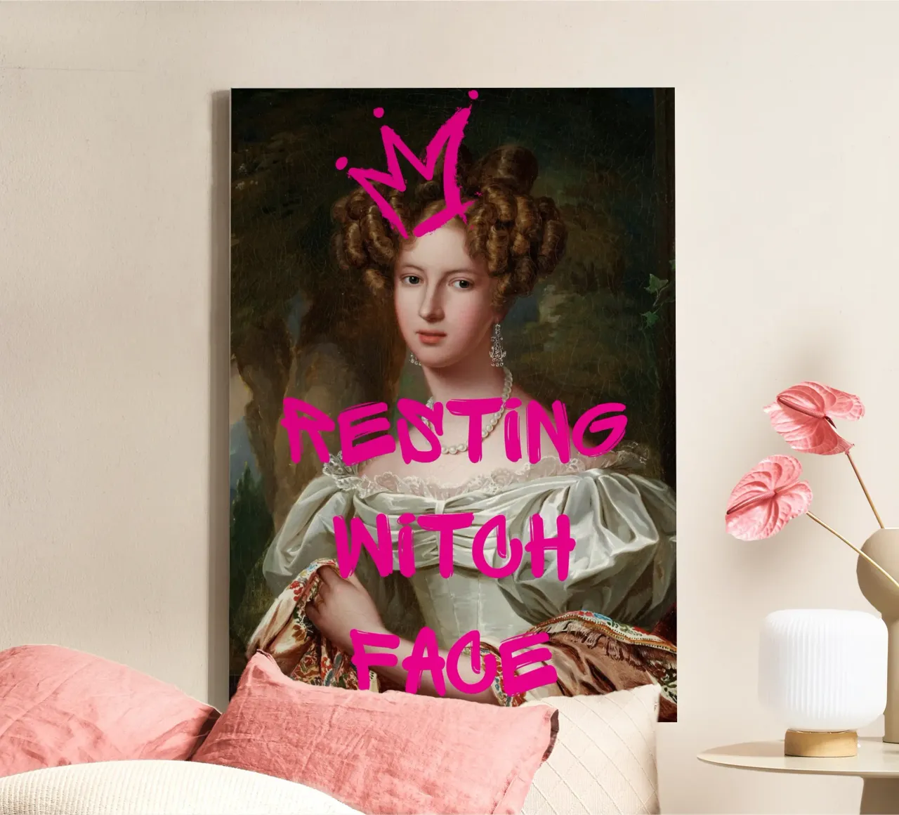 "Faccia da strega che riposa" - Pop Art, Remix classico, Umoristico, Tre tela con Cornice a cassetta da NorwesClub