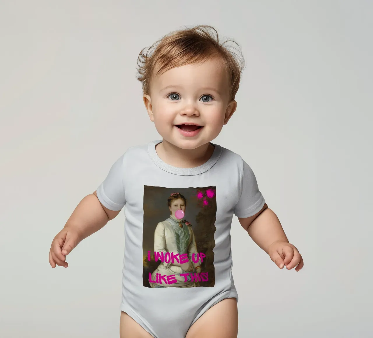 "Woke Up Like This" - Pop Art, Remix classico, Umoristico, Tren body neonato maniche corte da NorwesClub