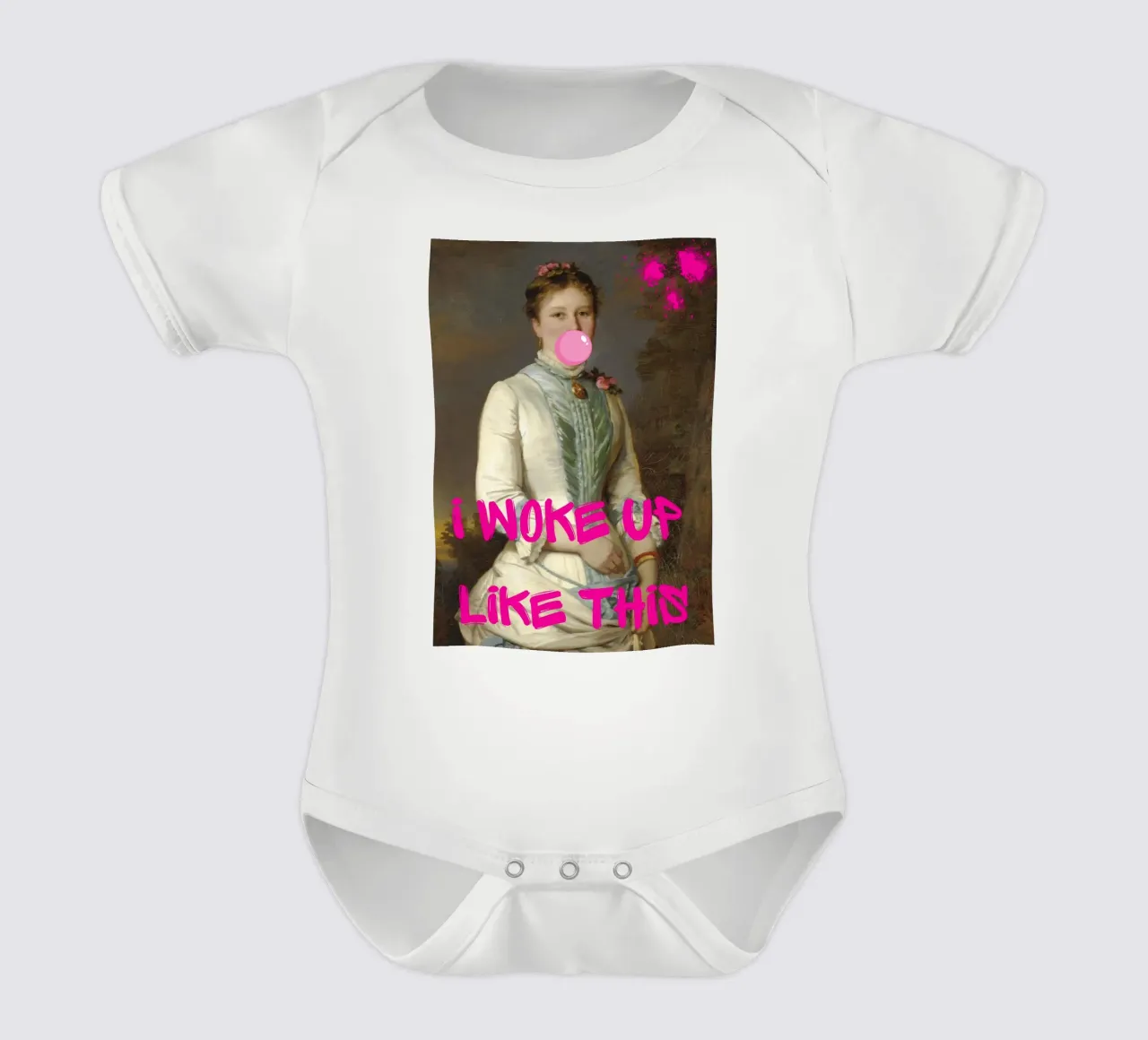 "Woke Up Like This" - Pop Art, Remix classico, Umoristico, Tren body neonato maniche corte da NorwesClub