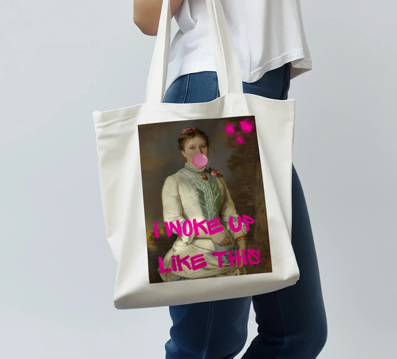 "Woke Up Like This" - Pop Art, Remix classico, Umoristico, Tren borsa in juta da NorwesClub