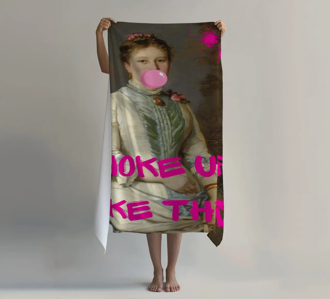 "Woke Up Like This" - Pop-art, Klassieke remix, Humoristisch, Tren strandhanddoek van NorwesClub