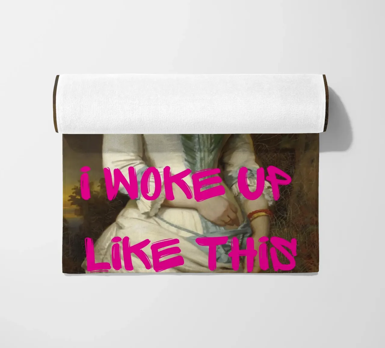 "Woke Up Like This" - Pop-art, Klassieke remix, Humoristisch, Tren strandhanddoek van NorwesClub