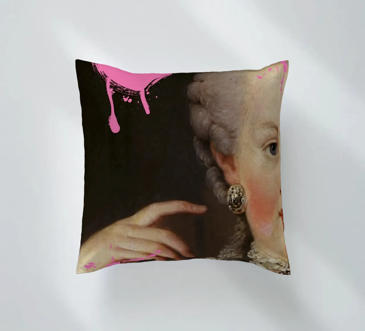 "Il cuore di Marie" - Pop Art, Remix classico, Amore, Rosa spigoloso cuscino da NorwesClub