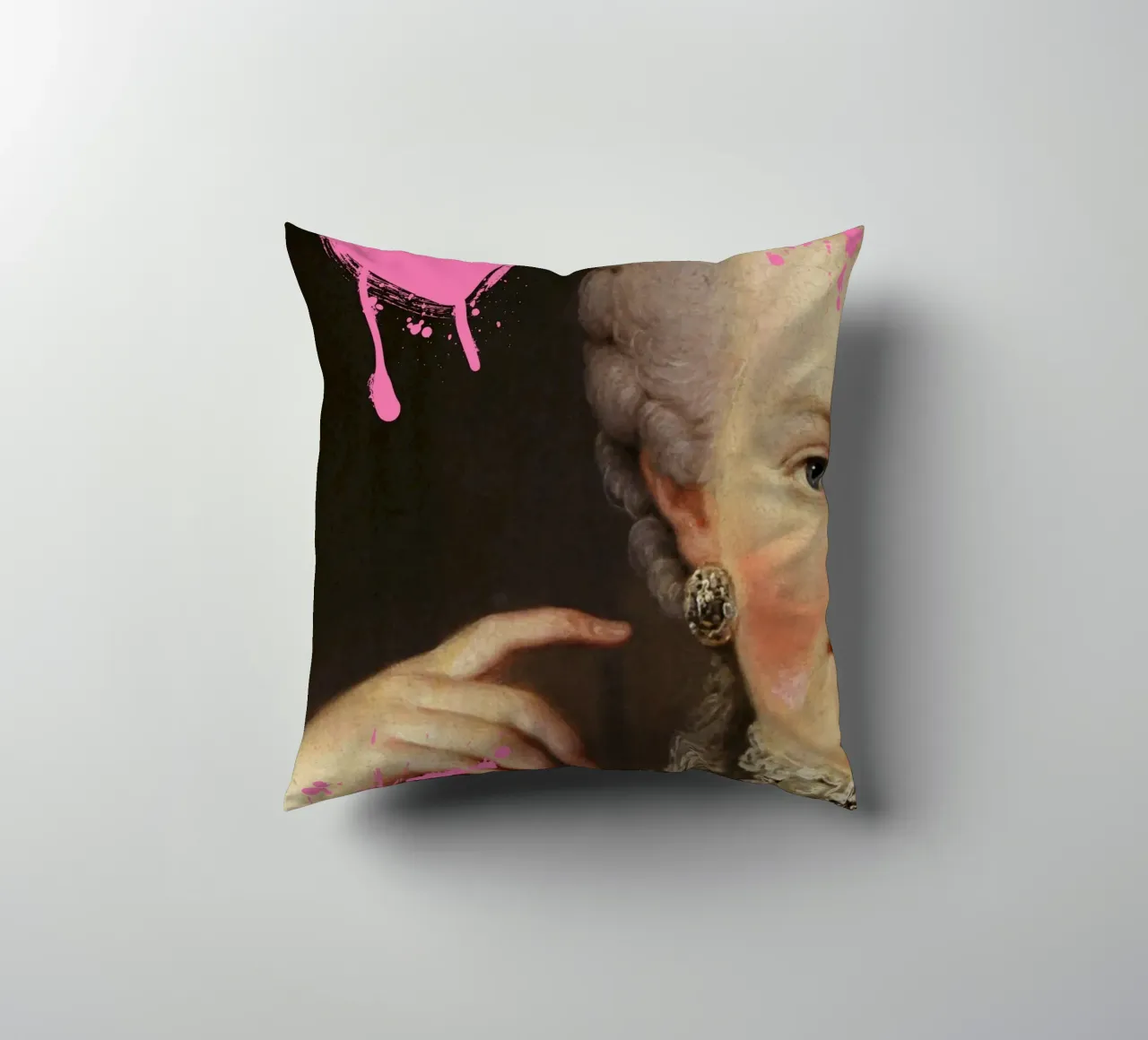 "Il cuore di Marie" - Pop Art, Remix classico, Amore, Rosa spigoloso cuscino da NorwesClub