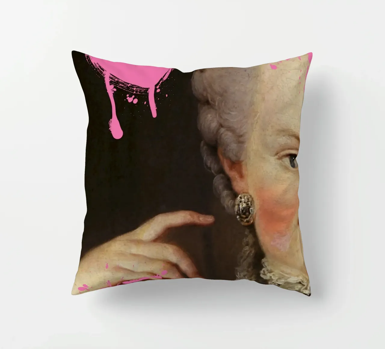 "Il cuore di Marie" - Pop Art, Remix classico, Amore, Rosa spigoloso cuscino da NorwesClub