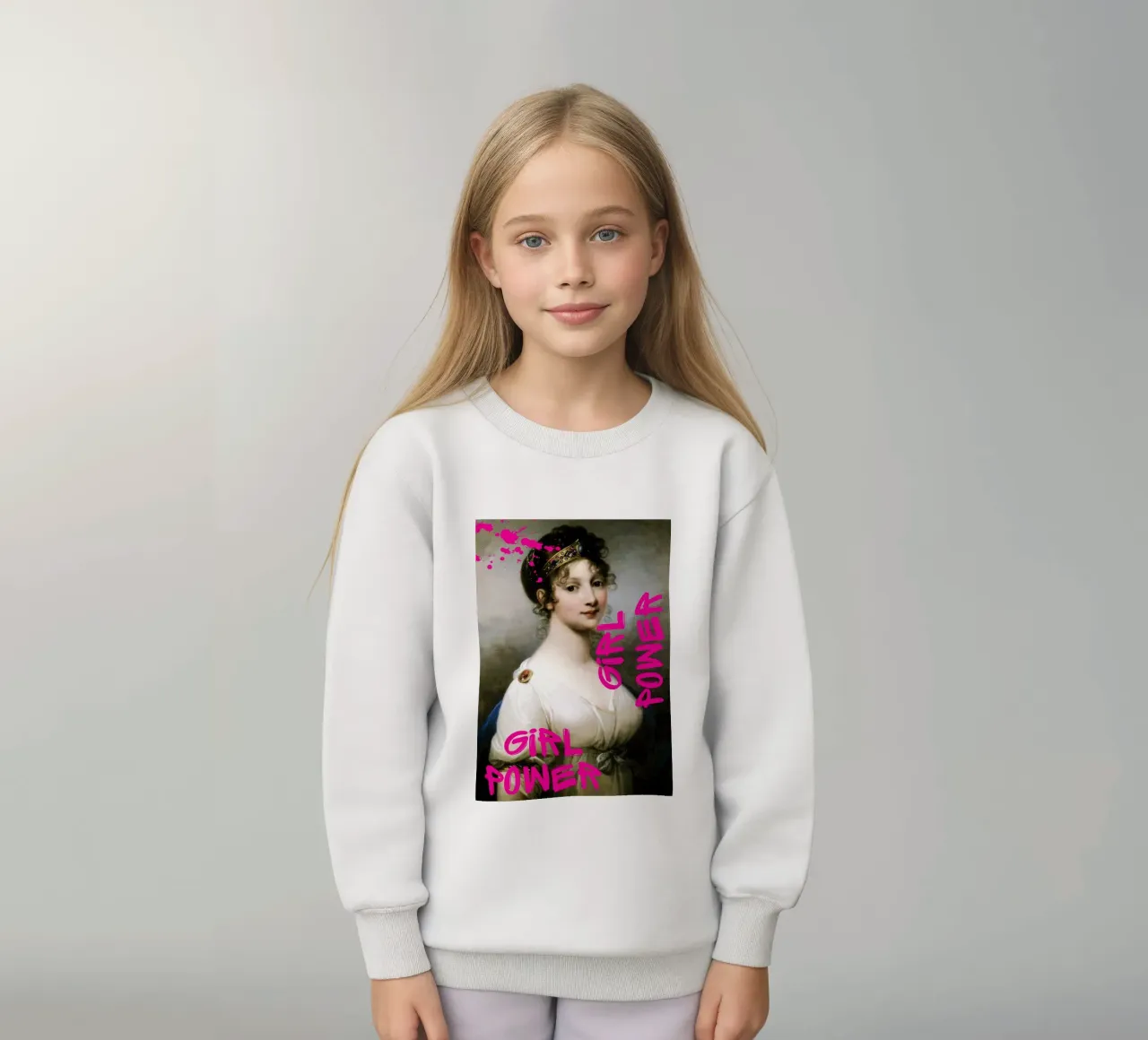 "Girl Power Princess" - Pop Art, Remix classico, Empowerment, felpa bambino da NorwesClub
