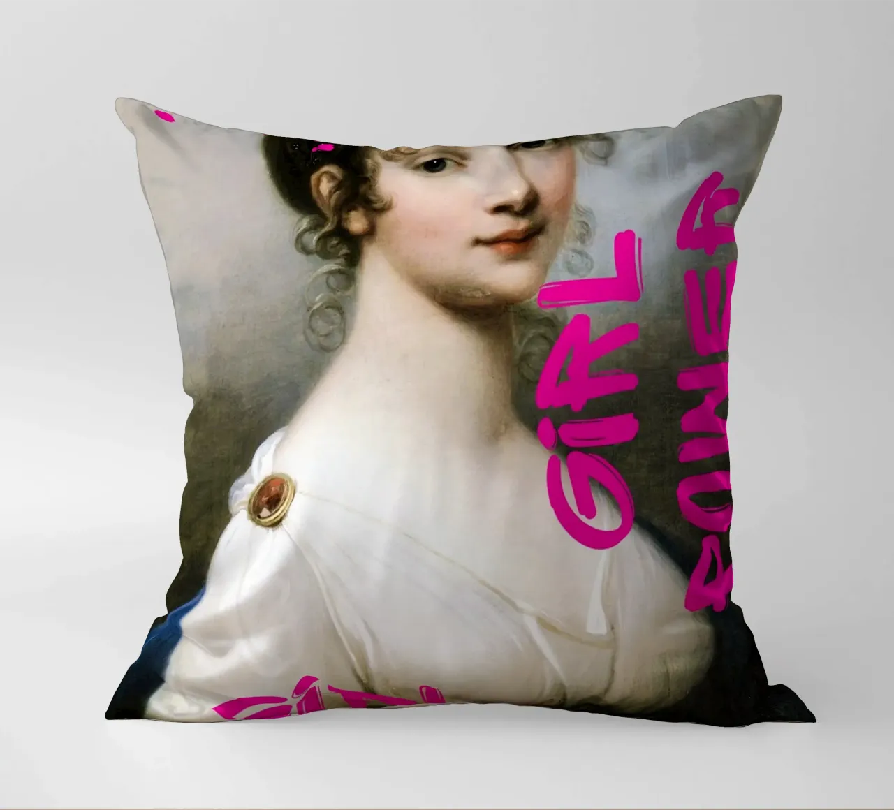"Girl Power Princess" - Pop Art, Remix classico, Empowerment, cuscino da NorwesClub