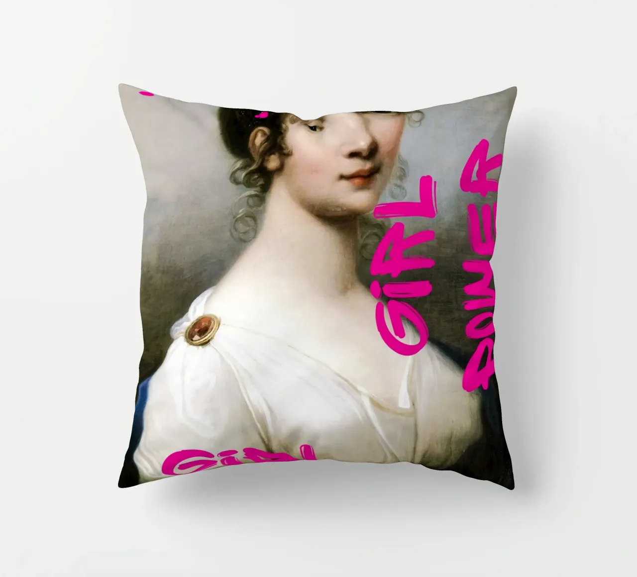"Girl Power Princess" - Pop Art, Remix classico, Empowerment, cuscino da NorwesClub