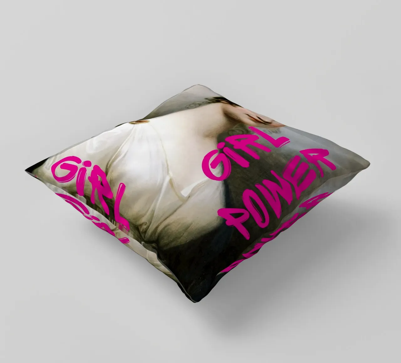 "Girl Power Princess" - Pop Art, Remix classico, Empowerment, cuscino da NorwesClub