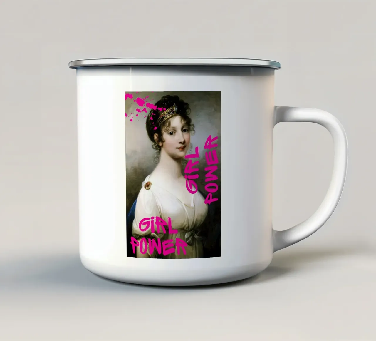 "Girl Power Princess" - Pop Art, Remix classico, Empowerment, tazza in smalto da NorwesClub