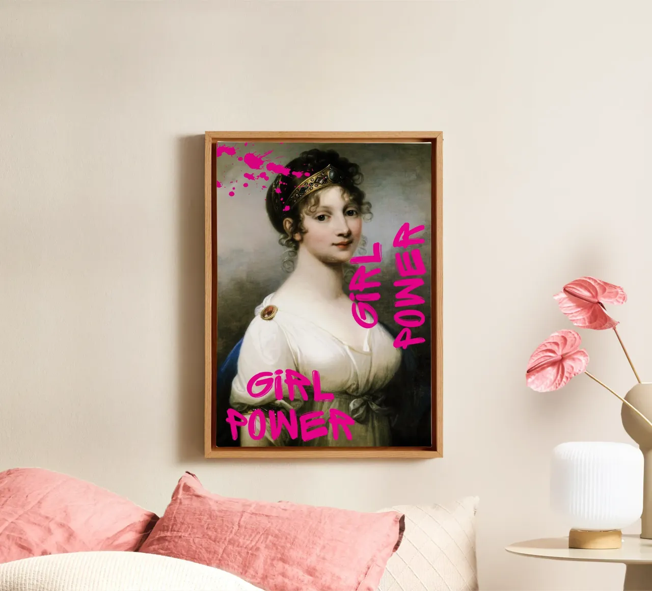 "Girl Power Princess" - Pop Art, Remix classico, Empowerment, tela con Cornice a cassetta da NorwesClub