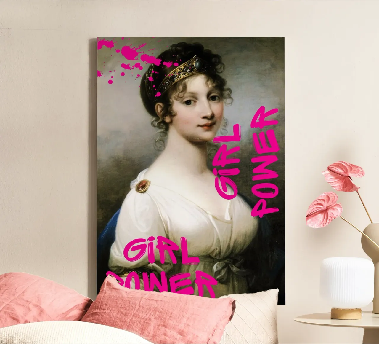 "Girl Power Princess" - Pop Art, Remix classico, Empowerment, tela con Cornice a cassetta da NorwesClub