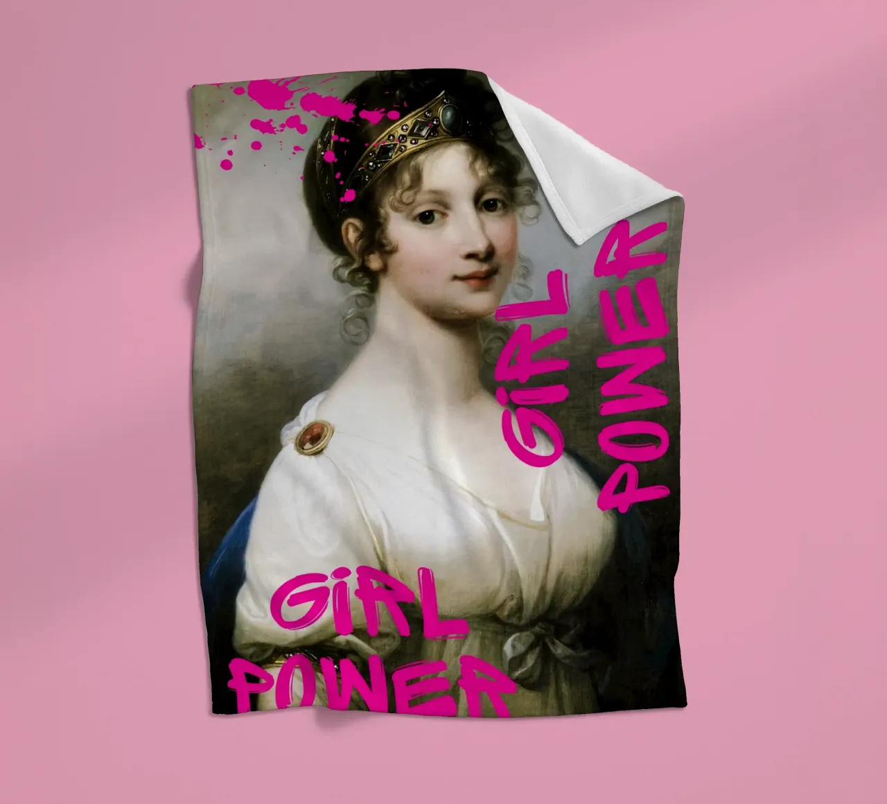 "Girl Power Princess" - Pop Art, Remix classico, Empowerment, coperta in pile da NorwesClub
