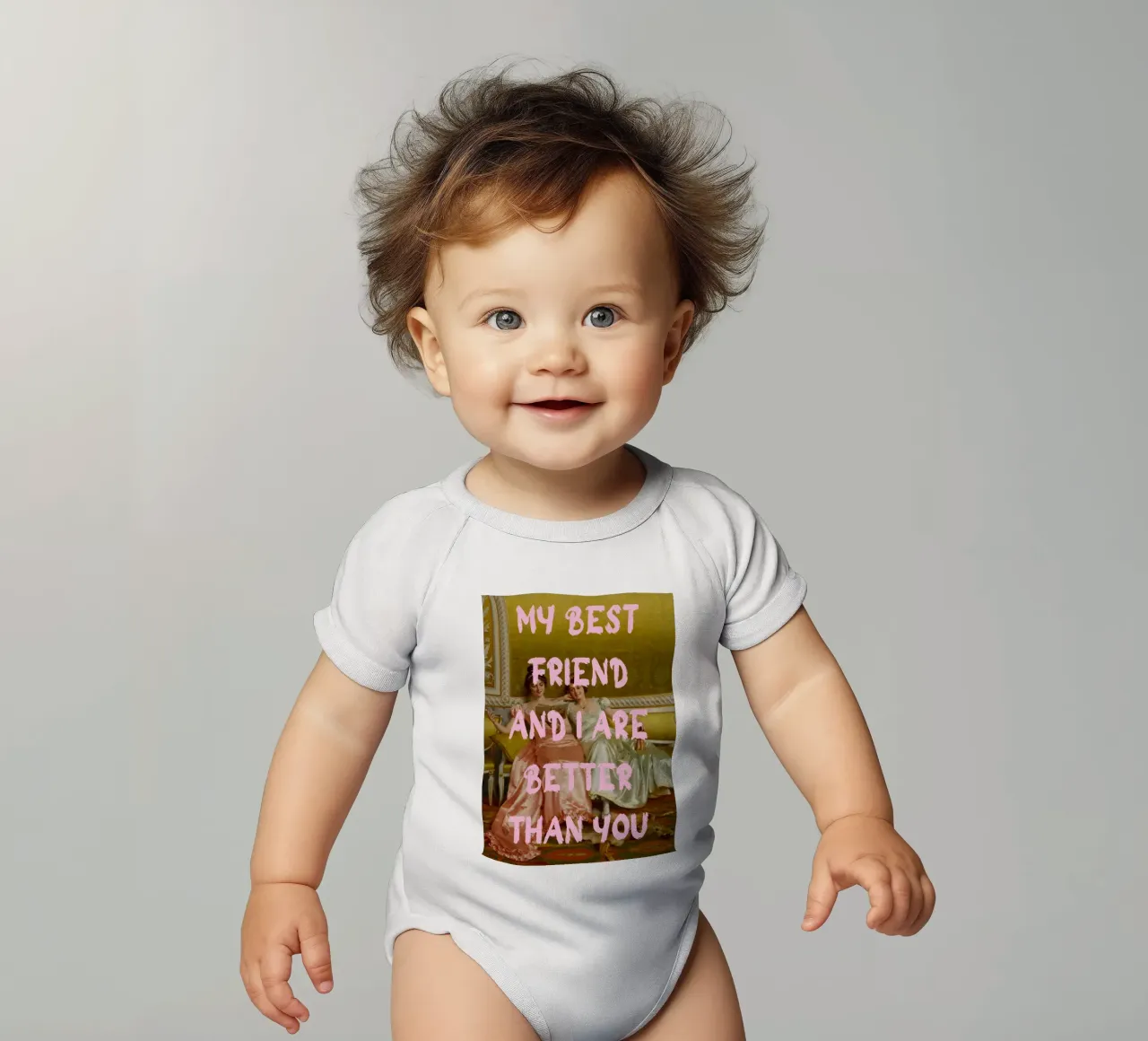 "Better Than You" - Pop Art, Classic Remix, Humorous, Friend short-sleeve baby romper by NorwesClub
