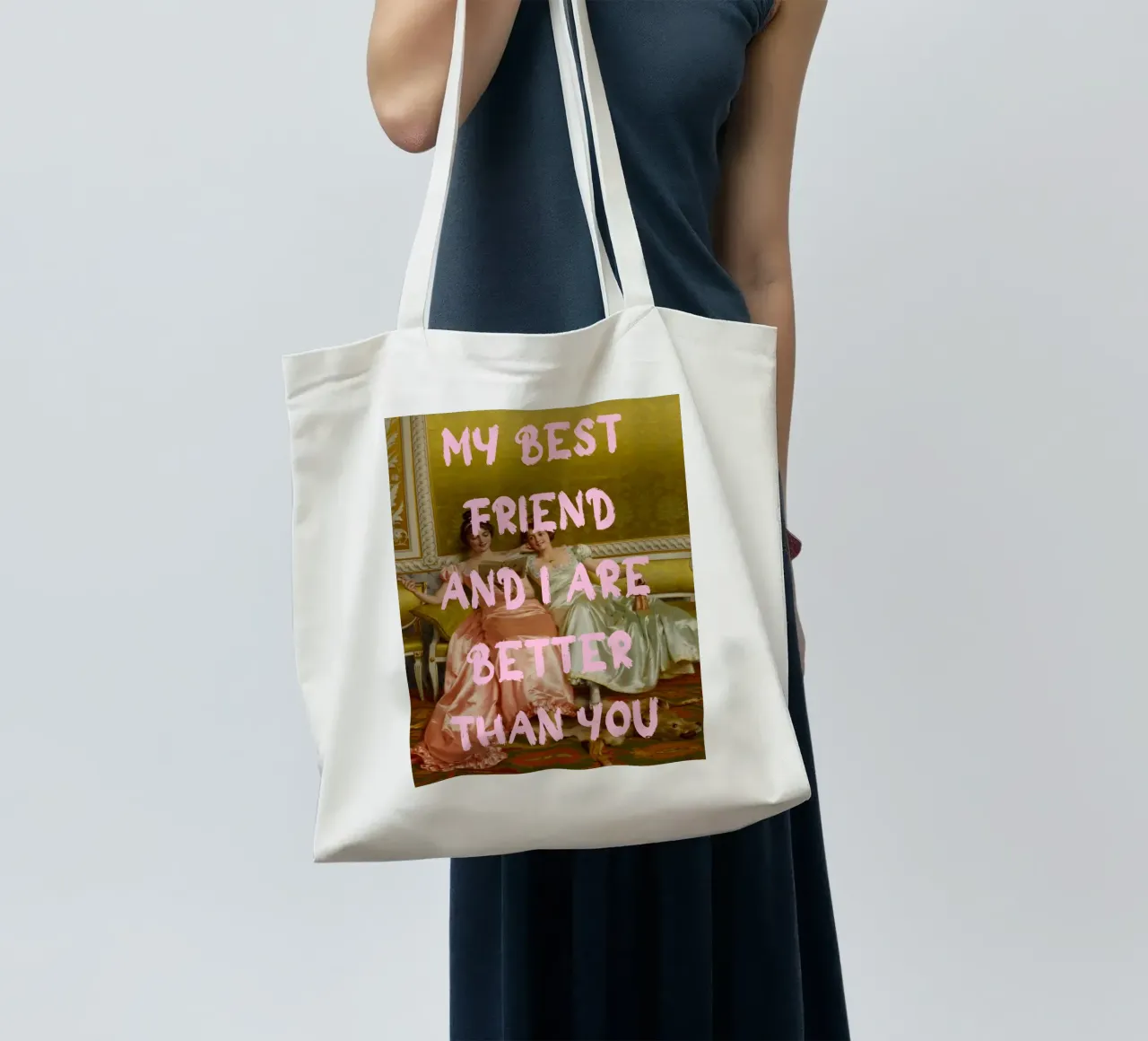 "Better Than You" - Pop Art, Remix classico, Umoristico, Amico borsa in juta da NorwesClub