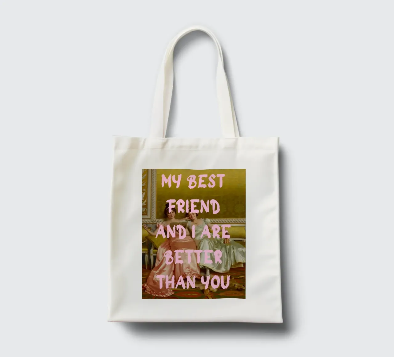 "Better Than You" - Pop Art, Remix classico, Umoristico, Amico borsa in juta da NorwesClub