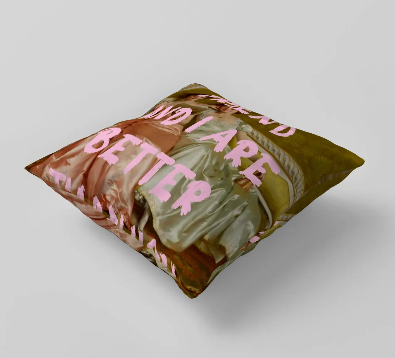 "Better Than You" - Pop-Art, klassischer Remix, humorvoll, Freund Kissen von NorwesClub