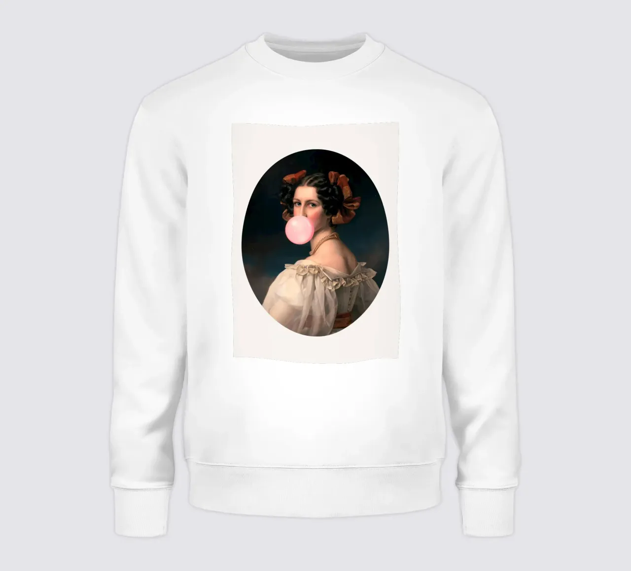 "Bubblegum Elegance" - Remix classico, arte pop, ritratto giocoso. felpa da NorwesClub