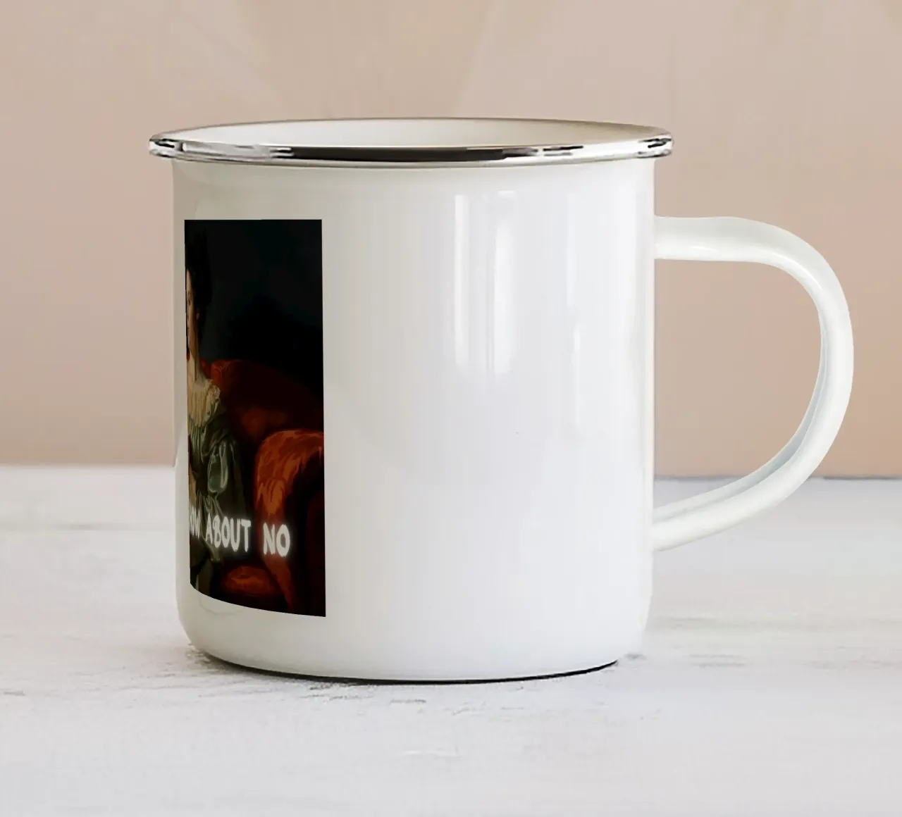 "How About No" - Pop Art, Remix classico, umoristico, moderno Tw tazza in smalto da NorwesClub