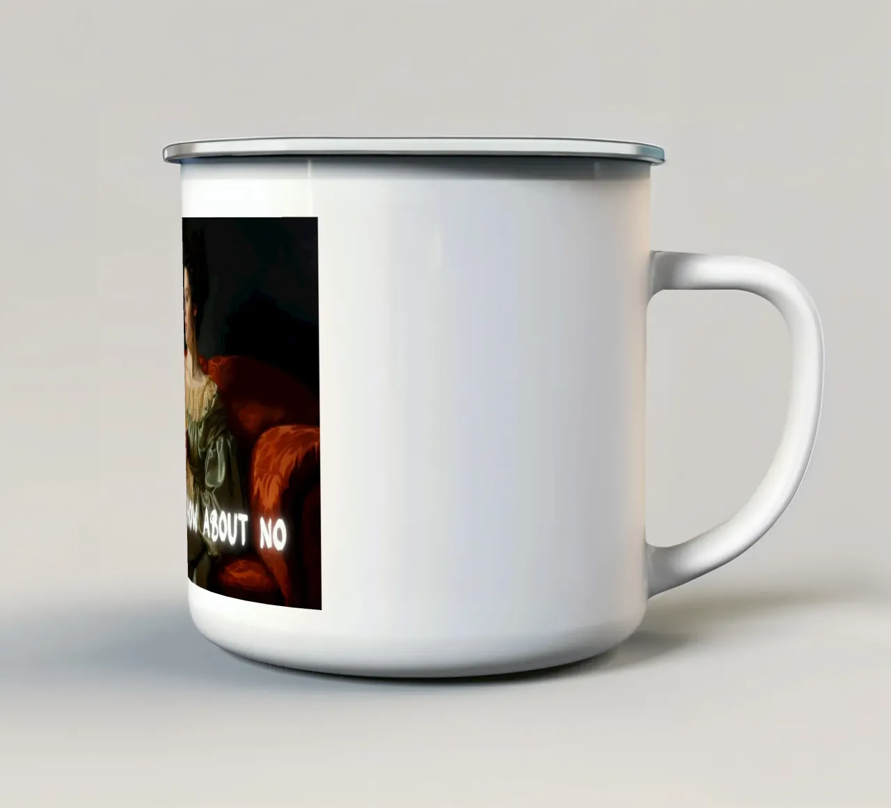 "How About No" - Pop Art, Remix classico, umoristico, moderno Tw tazza in smalto da NorwesClub