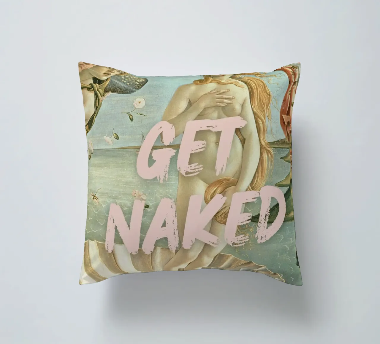 "Nuda, Venere" - Botticelli Remix, Pop Art, Body Positiv cuscino da NorwesClub