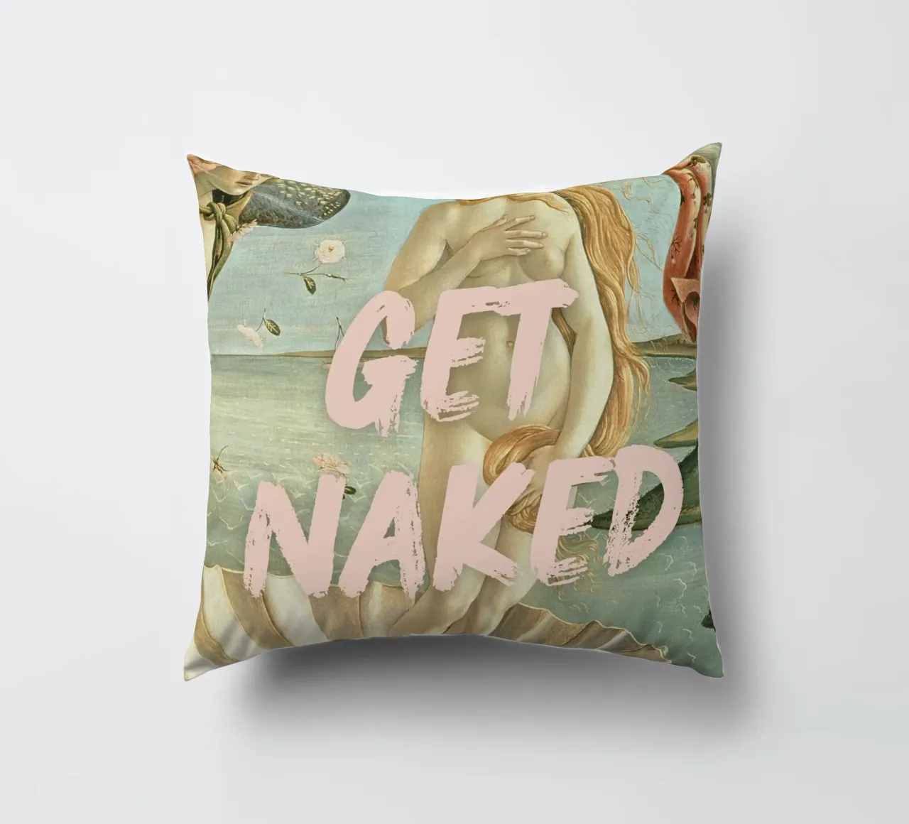 "Nuda, Venere" - Botticelli Remix, Pop Art, Body Positiv cuscino da NorwesClub