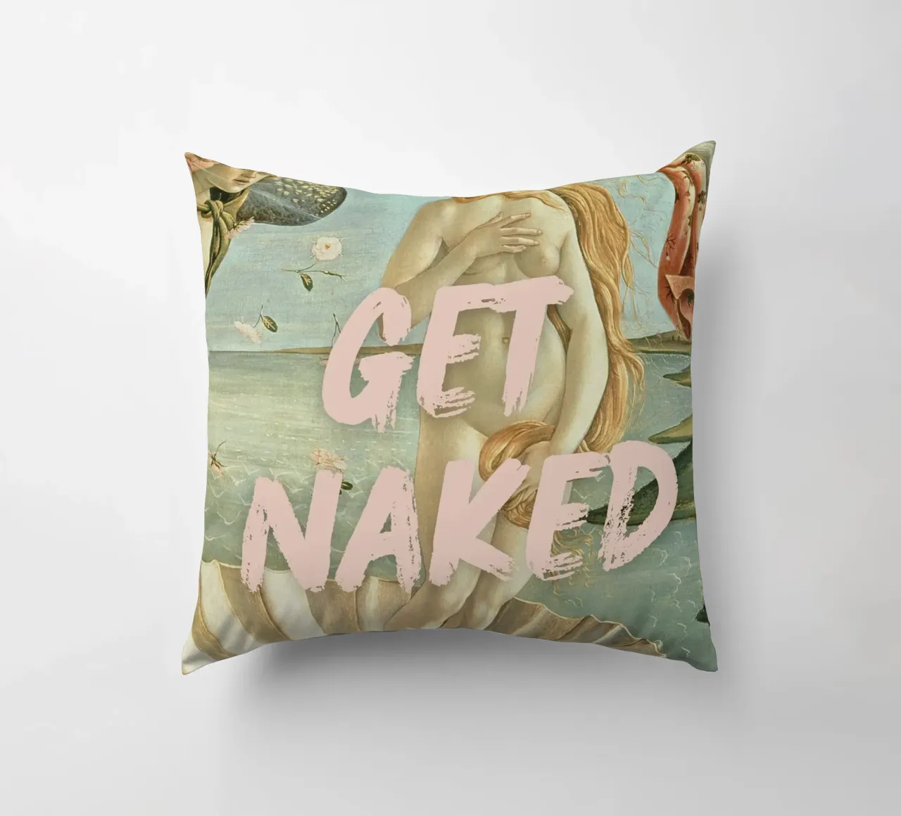 "Nuda, Venere" - Botticelli Remix, Pop Art, Body Positiv cuscino da NorwesClub