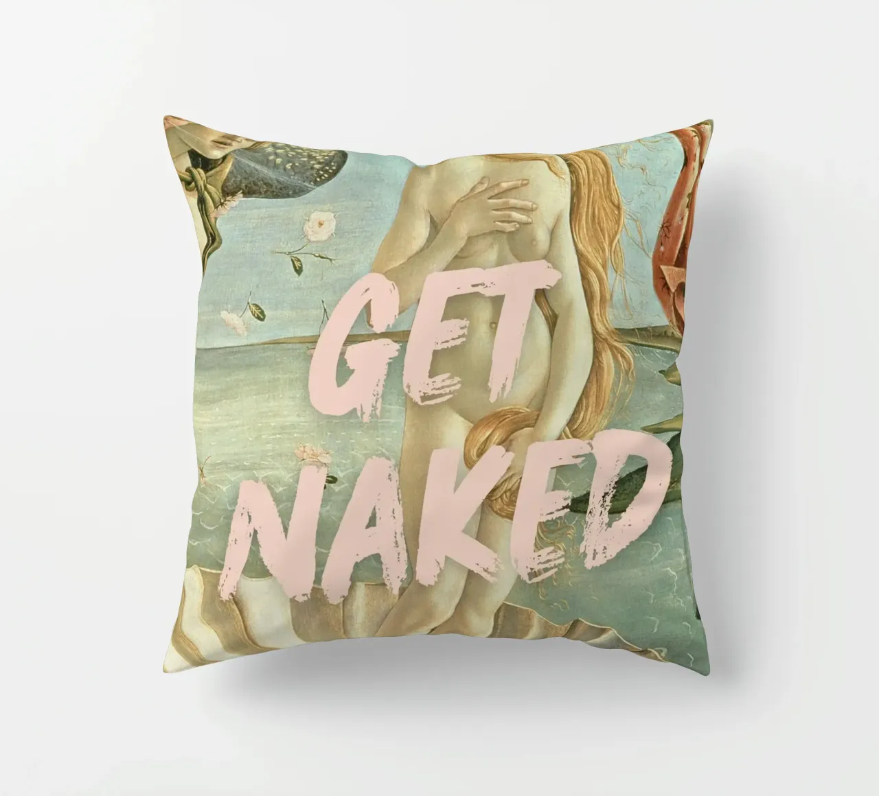 "Nuda, Venere" - Botticelli Remix, Pop Art, Body Positiv cuscino da NorwesClub