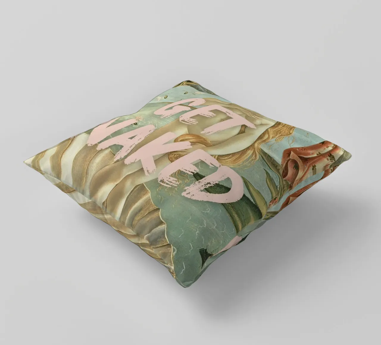 "Nuda, Venere" - Botticelli Remix, Pop Art, Body Positiv cuscino da NorwesClub