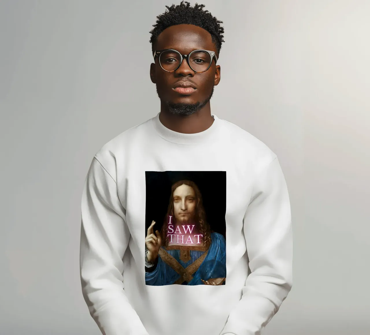 "I Saw That" - Da Vinci Remix, Pop Art, Umorismo, Int. divino felpa da NorwesClub