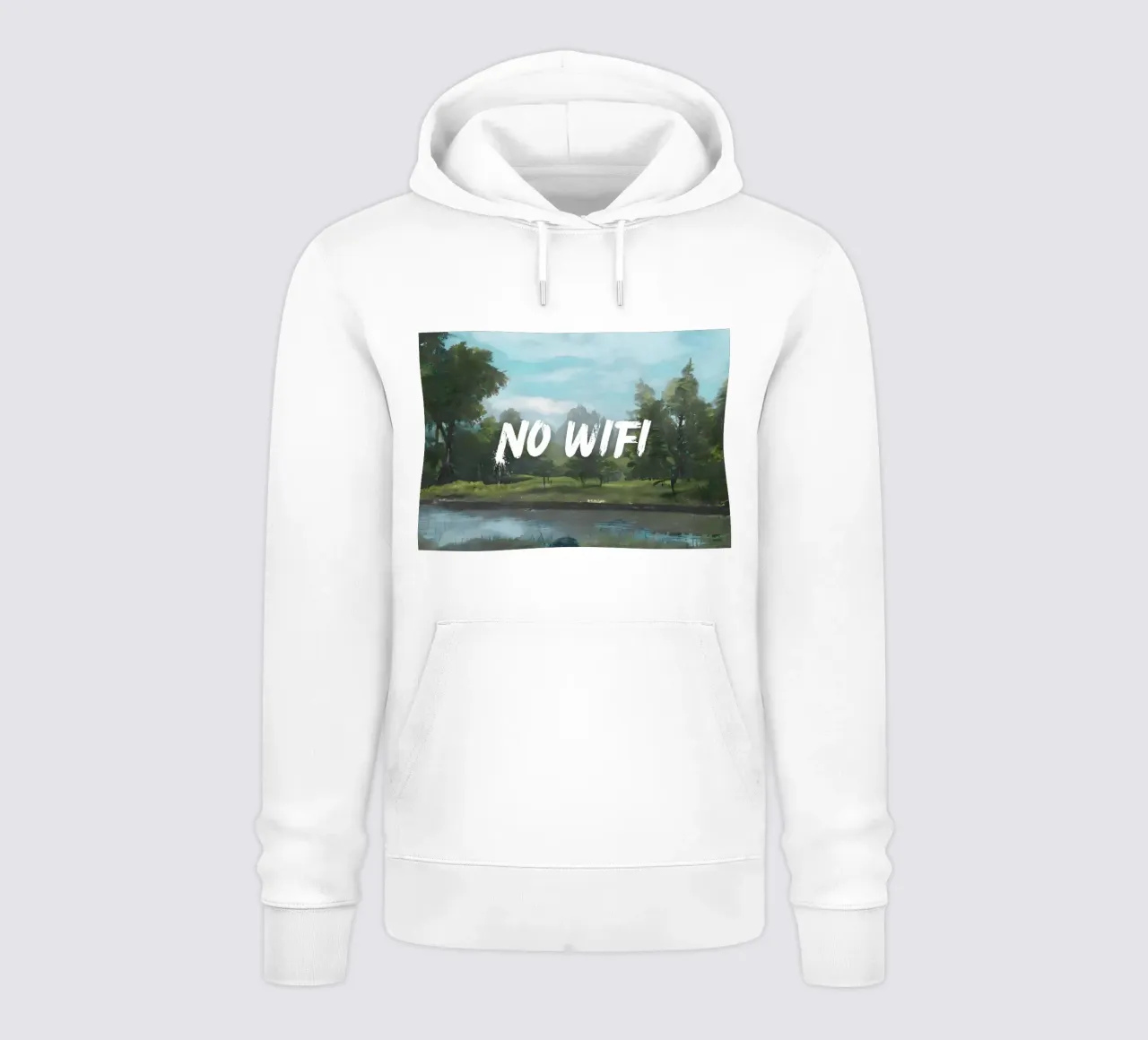 "No Wifi - Riverside" - Mokaky, Paesaggio, Digital Detox, Se felpa con cappuccio da NorwesClub