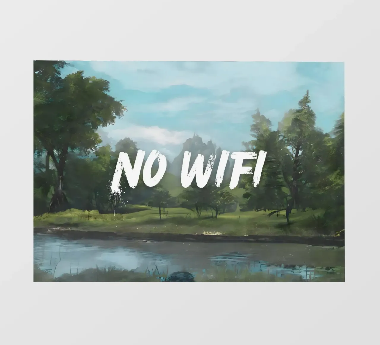 "No Wifi - Riverside" - Mokaky, Paesaggio, Digital Detox, Se pellicola backlit da NorwesClub
