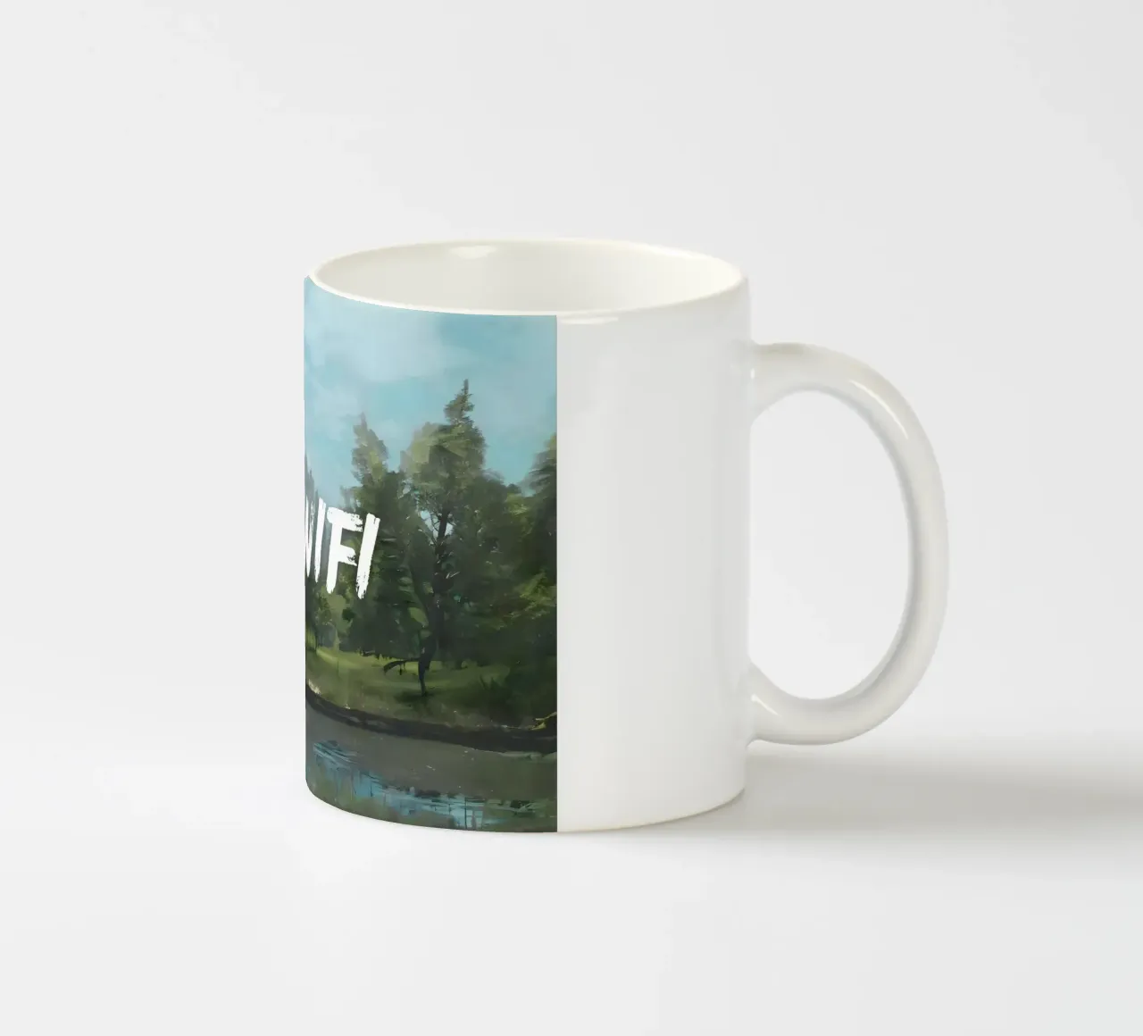 "No Wifi - Riverside" - Mokaky, Paesaggio, Digital Detox, Se tazza in ceramica da NorwesClub