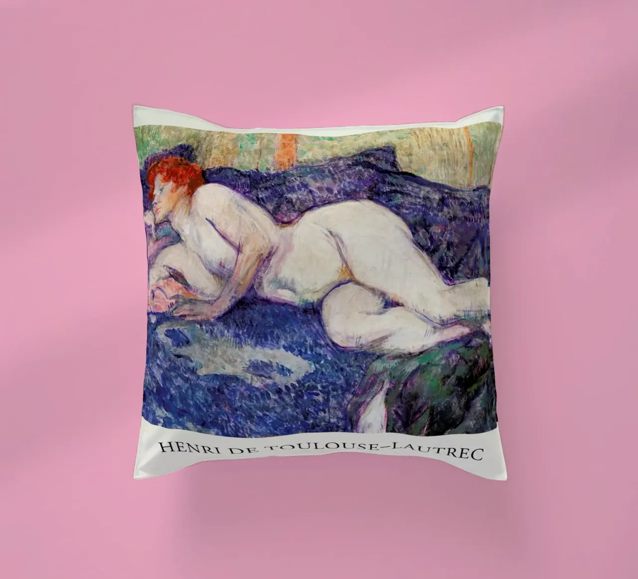 Toulouse-Lautrec - Nude Lying on a Couch cuscino da Vintage by JUNIQE