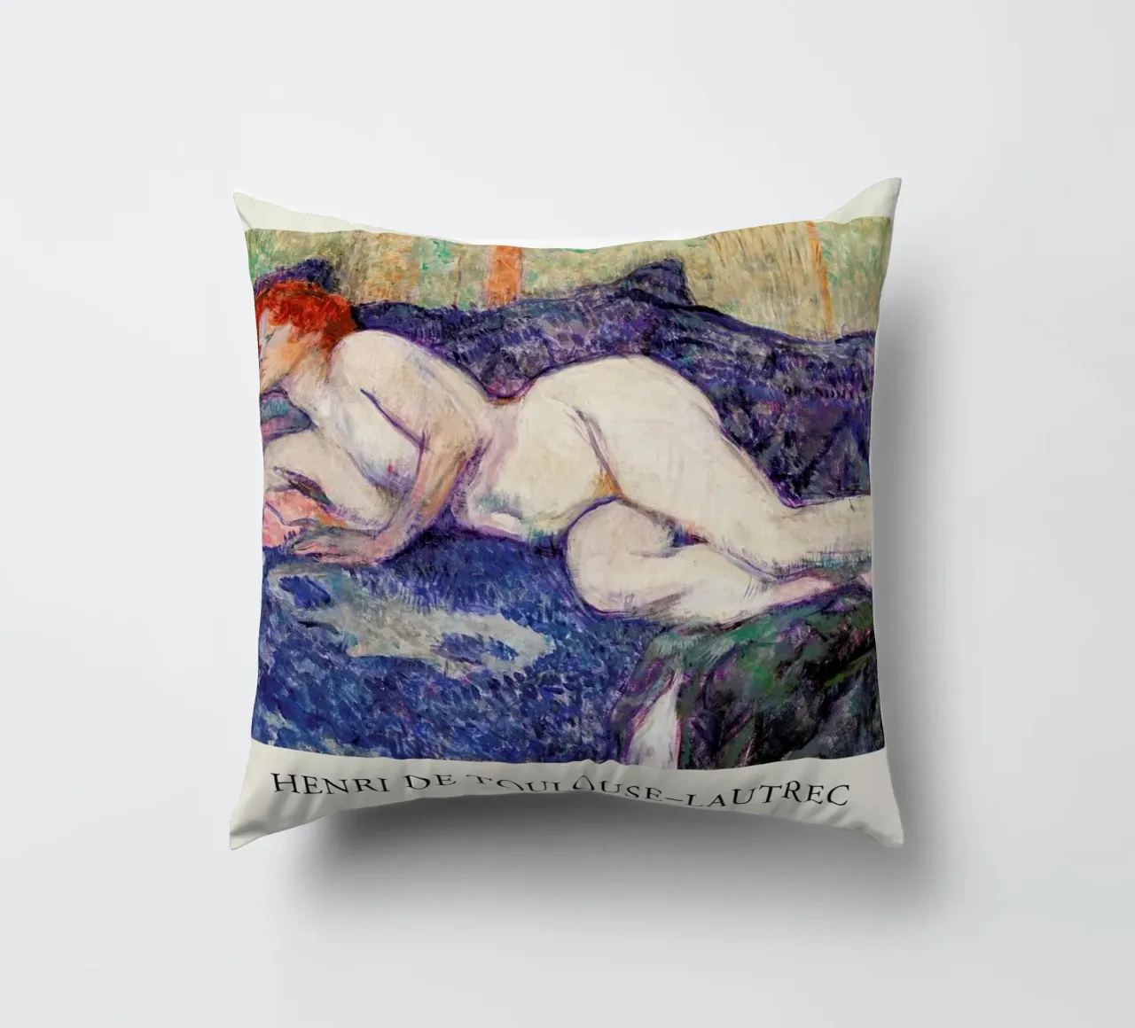 Toulouse-Lautrec - Nude Lying on a Couch cuscino da Vintage by JUNIQE
