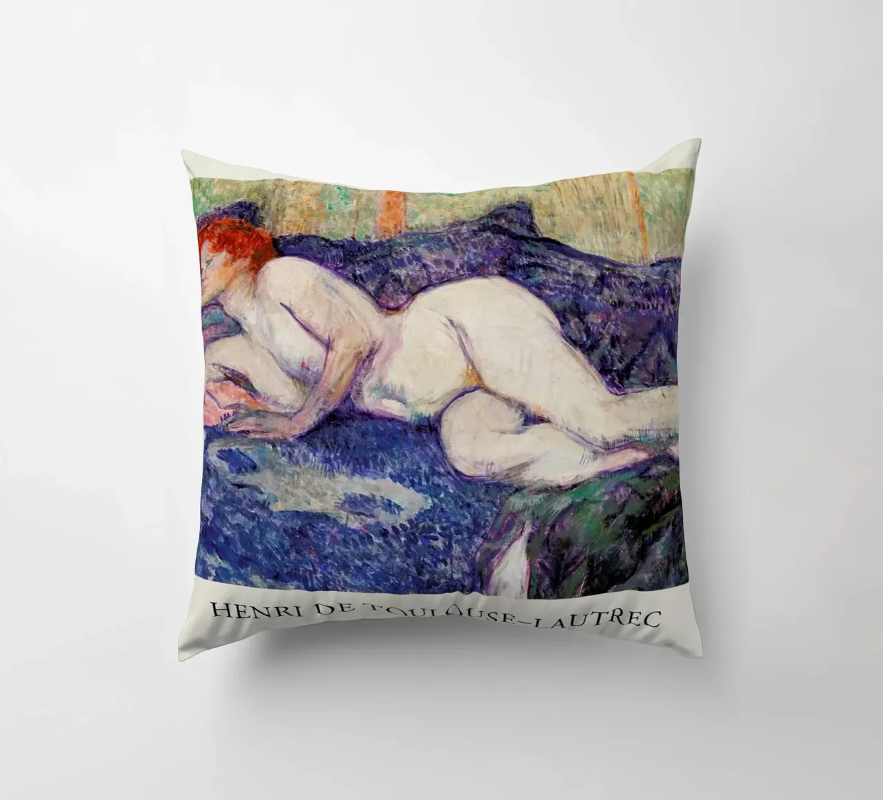 Toulouse-Lautrec - Nude Lying on a Couch cuscino da Vintage by JUNIQE