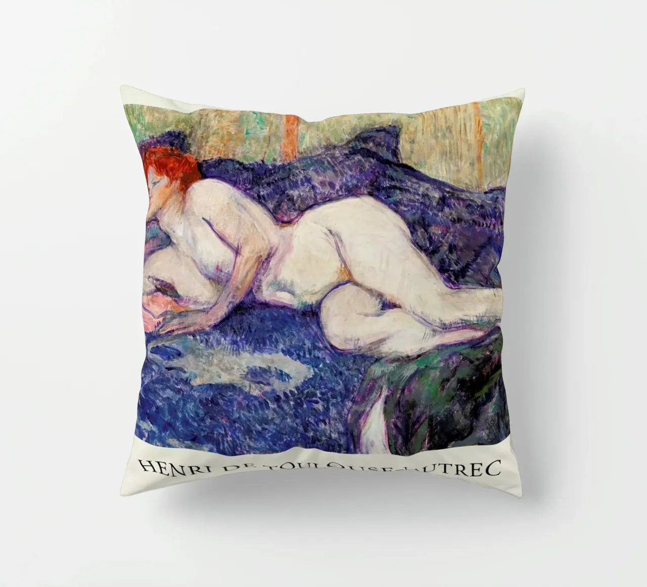 Toulouse-Lautrec - Nude Lying on a Couch cuscino da Vintage by JUNIQE