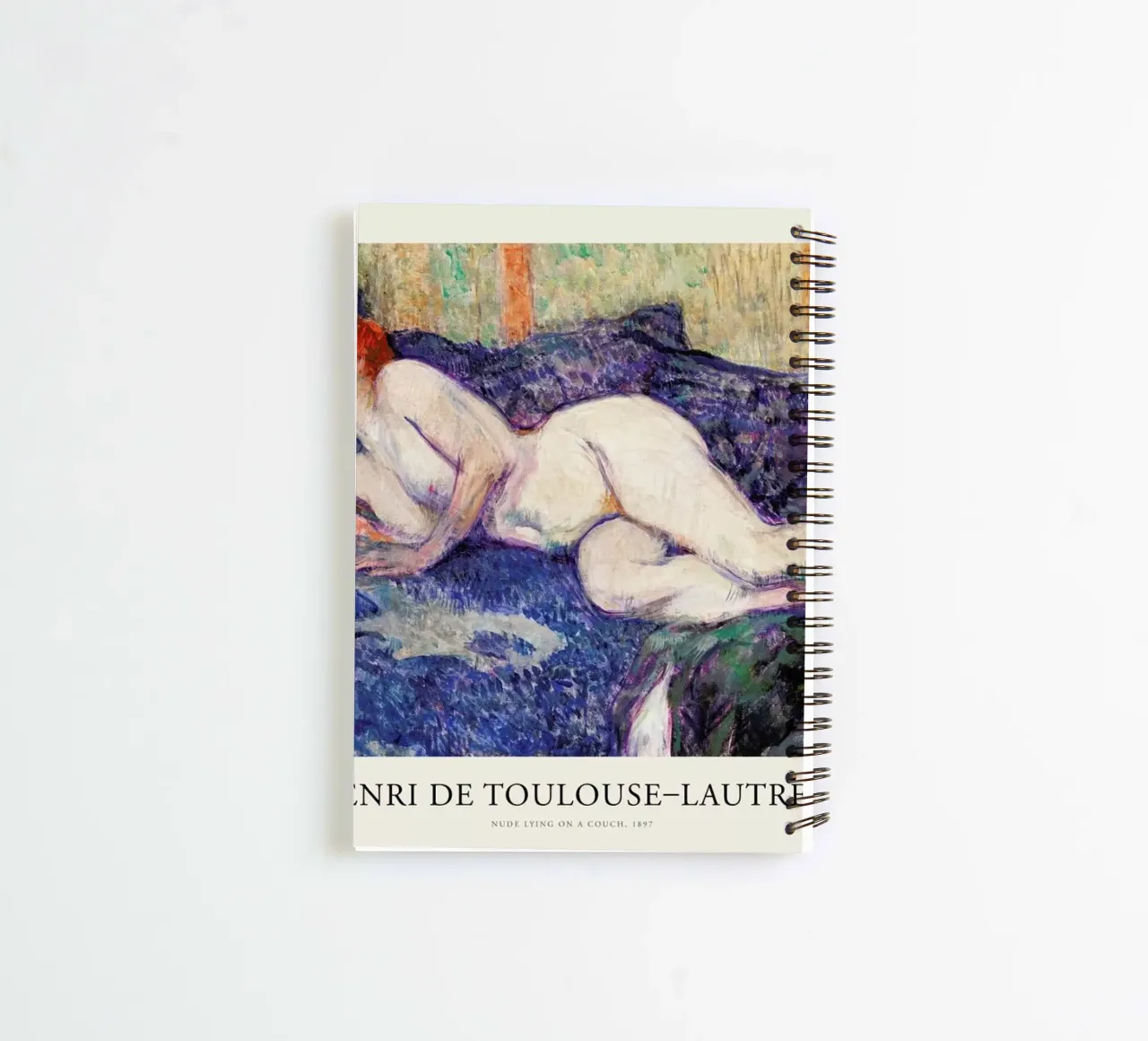 Toulouse-Lautrec - Nude Lying on a Couch spiral notebook by Vintage by JUNIQE