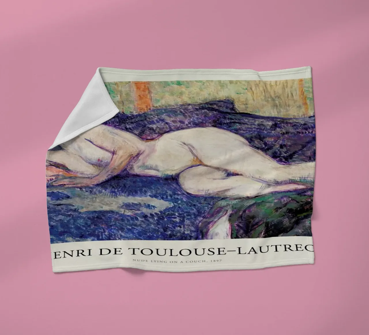 Toulouse-Lautrec - Nude Lying on a Couch coperta in pile da Vintage by JUNIQE