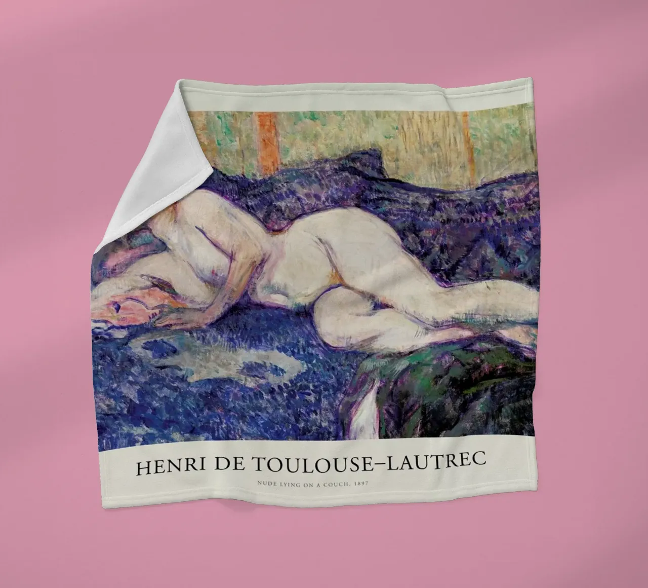 Toulouse-Lautrec - Nude Lying on a Couch coperta in pile da Vintage by JUNIQE