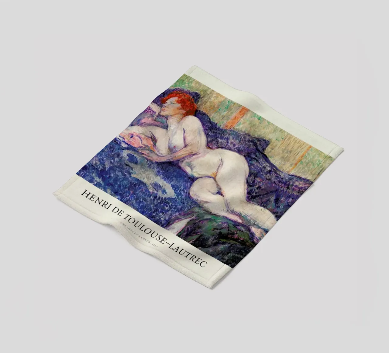 Toulouse-Lautrec - Nude Lying on a Couch coperta in pile da Vintage by JUNIQE
