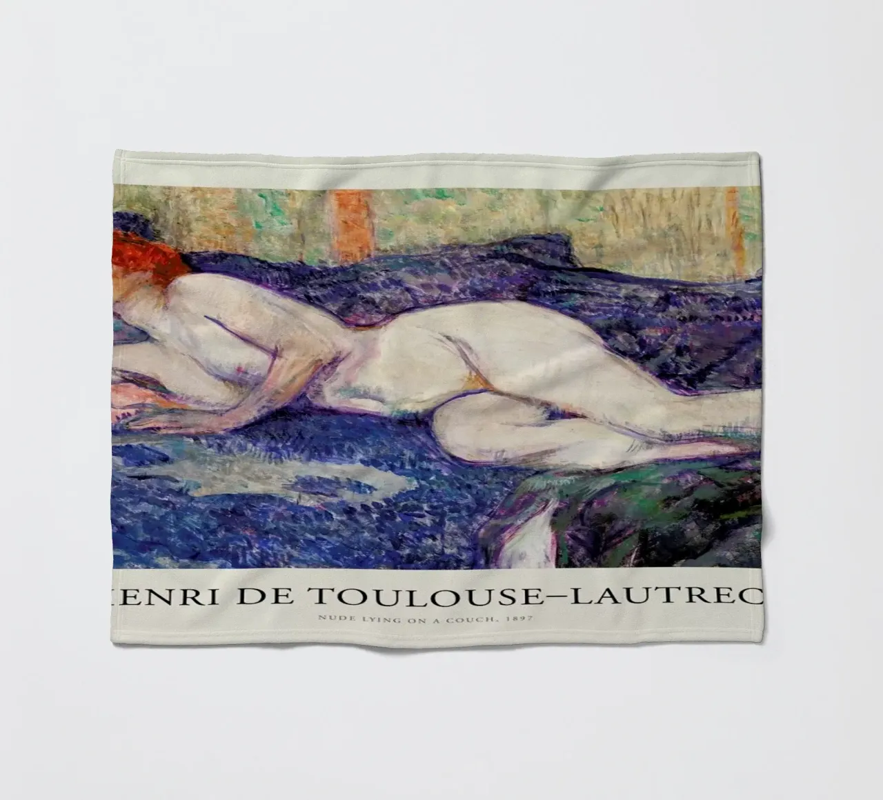 Toulouse-Lautrec - Nude Lying on a Couch coperta in pile da Vintage by JUNIQE