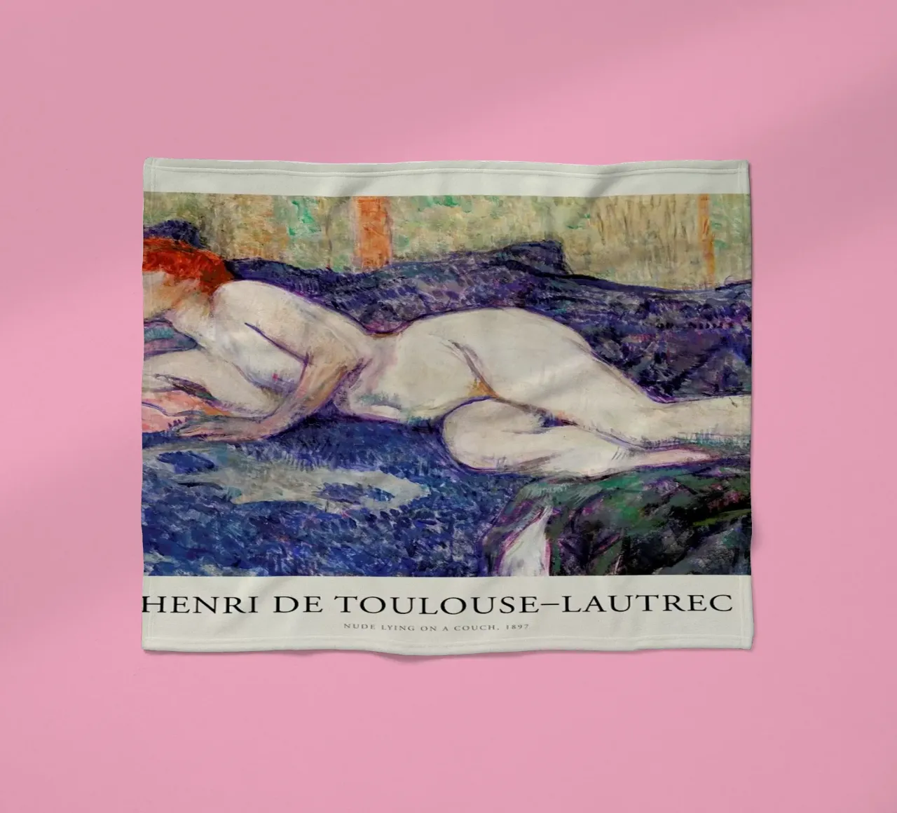 Toulouse-Lautrec - Nude Lying on a Couch coperta in pile da Vintage by JUNIQE