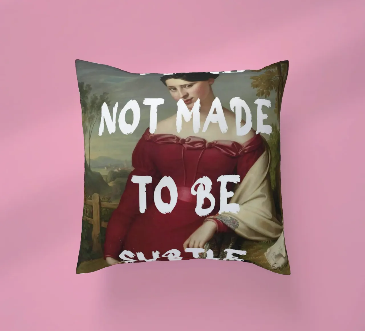 "Not Subtle" - Remix classico, empowerment, dichiarazione audace, T cuscino da NorwesClub